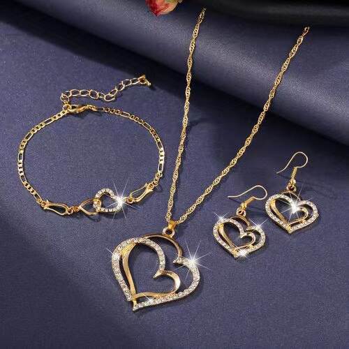 Nova coleção de jóias transfronteiriça de personalidade feminina de moda de diamante de água colar de diamante anel de orelhas acessórios de relógios