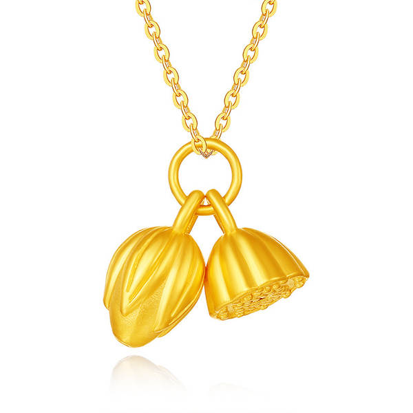 Colar de Ouro 999 com Pendente de Flor