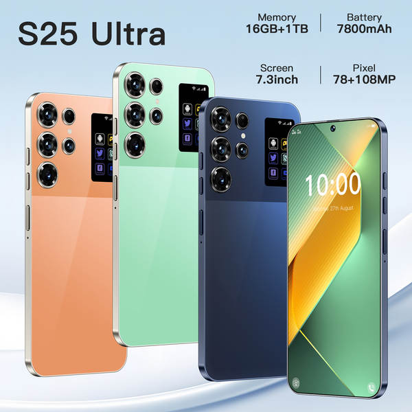 Transfronteiriço S25 ultra 3 + 16 incell perfuração inteligente de tela grande unidade 4G rede de comércio exterior celular