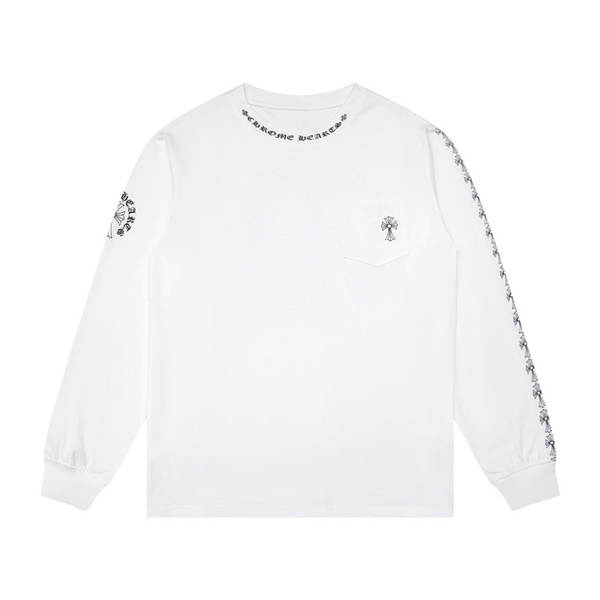 T-shirt correto cross-border Chrome Heart de alta qualidade dupla de algodão puro para homens e mulheres