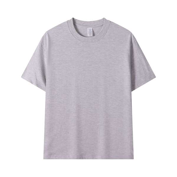 Americano de 230 gramas de peso de algodão puro sem costura de barril de tecido de mangas curtas T-shirts de cor limpa de cor limpa de camisa branca embrulhada