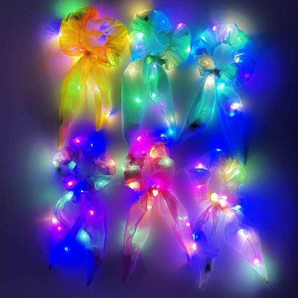 LED brilho do intestino grosso cabelo círculo di luz da noite cabelo brilho da luz da noite cabelo de cabelo da noite cabelo da fronteira cabelo