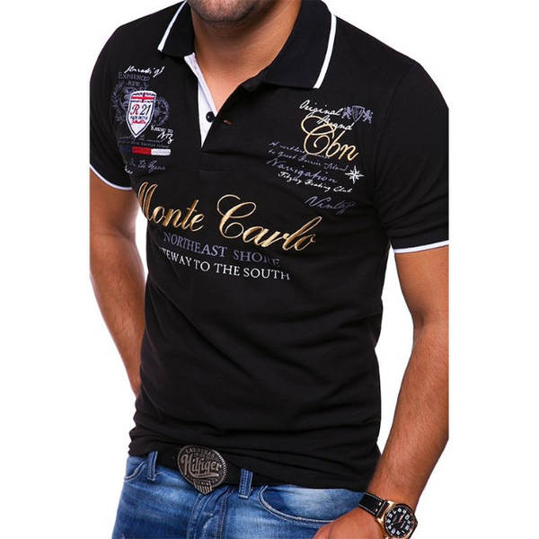 2023 Cross-border Europa e América Camiseta de esportes de lazer de três pedaços POLO camisa de golfe digital impressão de camisa