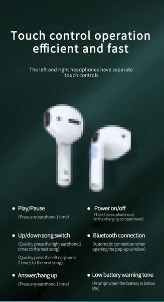 Pro4 TWS Wireless Headphone Pro5 Music Rename Earbuds5.0