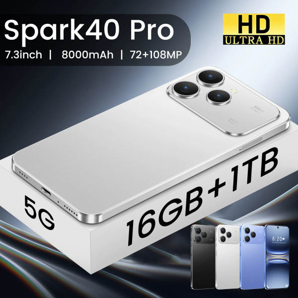 Spark40Pro Novo Telemóvel Transfronteiriço de 7,3 polegadas de ecrã grande com suporte de envio no mesmo dia