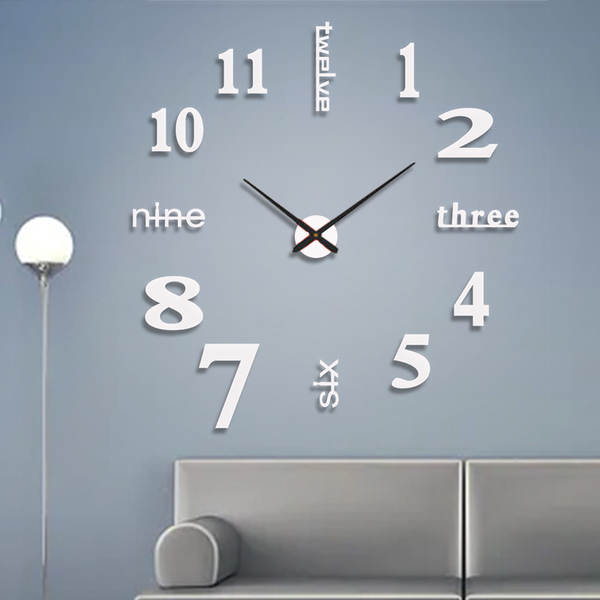 Relógios DIY criativos de parede da noite da moda com relógios simples e silenciosos para o quarto