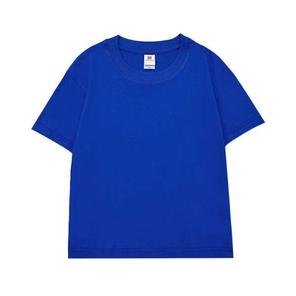 Camiseta de algodão puro para crianças 220 gramas de algodão personalizado padrão de logotipo para crianças vestido de verão para o comércio exterior