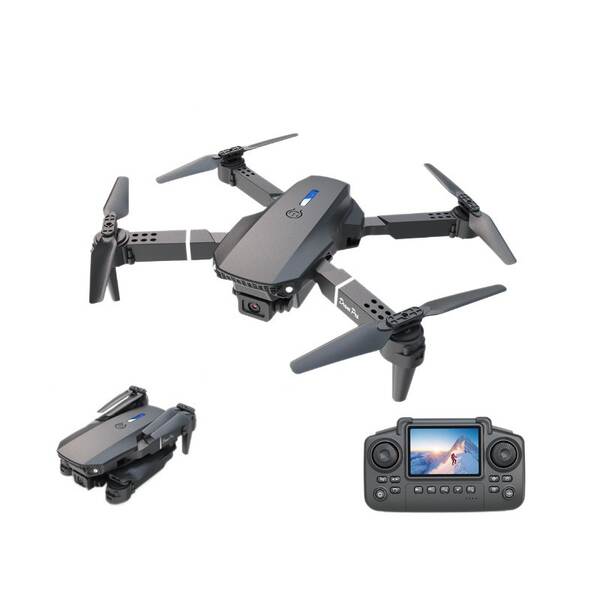 Novo cross-border E88 com ecrã drone duplo dobrável piloto aéreo de controle remoto avião de quatro eixos menino brinquedo presente