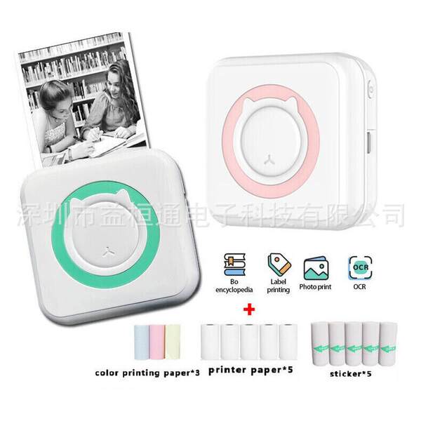 Novas impressoras transfronteiriças de origem de impressoras térmicas portáteis pequenas para estudantes de casa podem ser conectadas a telemóveis