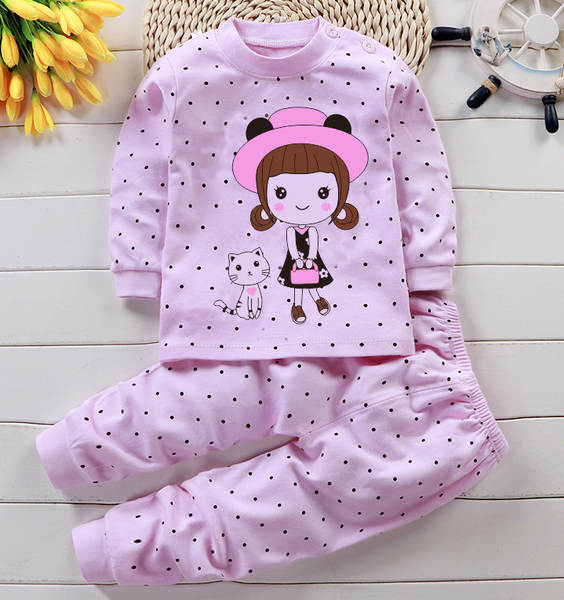 Conjunto de pijama de algodão para crianças
