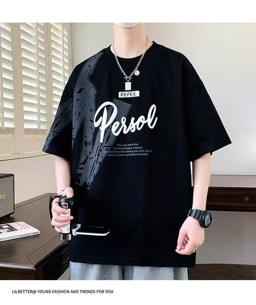 T-Shirt adolescente de verão novo menino estudante relaxante bonito gelado meia-mancha roupa menino grande menino