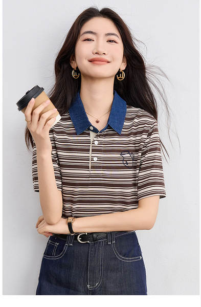 Camiseta de roupa curta e curta T-shirts para o trabalho.