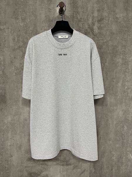 Transfronteiriço Alta Versão MIU Muji Novo Logo Clássico Pequeno T-Shirt Corda Redonda Para Homens e Mulheres