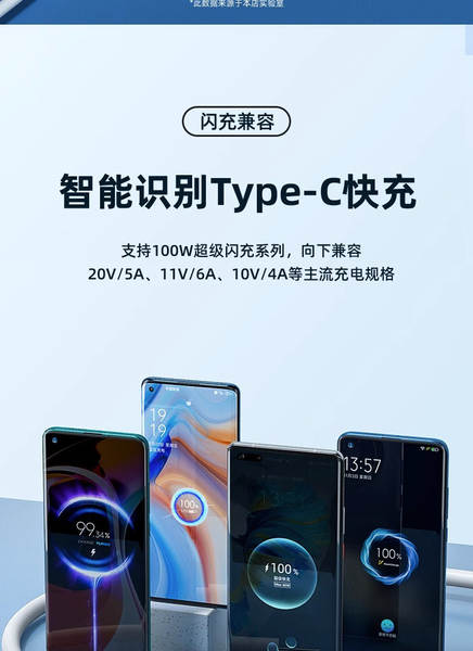 Linha de carregamento super rápido de 66W para Huawei Mate 60 Pro Android Phone Type-C P70P50