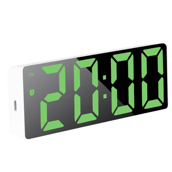 Pequeno relógio de despertador de mesa relógio eletrônico LED nocturno espelho de tempo silencioso monitor de relógio de mesa digital