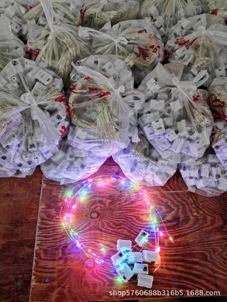 LED corda de cobre lâmpada pequena caixa branca de três camadas de regulação de corda de luz atmosfera de decoração de corda de luz com corda de luz flash corda de luz pequena