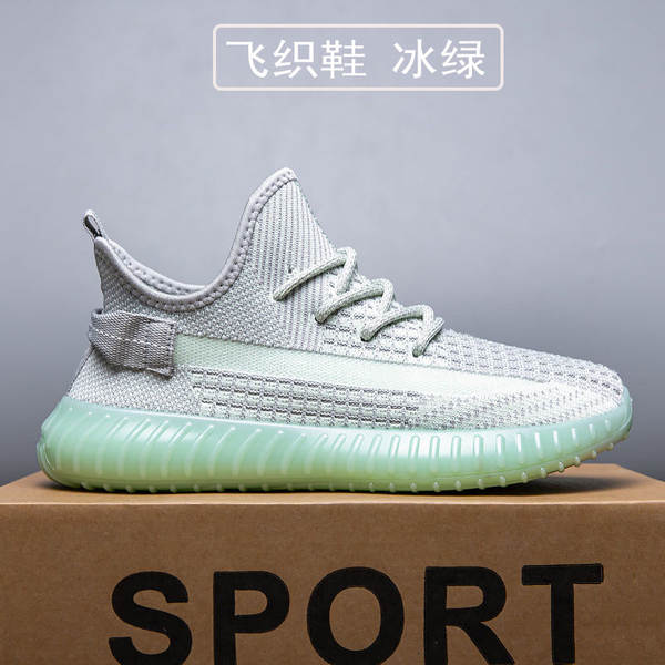 Grandes sapatos de coco para homens e mulheres do mesmo modelo de tecelagem de tela de sapatos de esportes transfronteiriços fábrica de sapatos de corrida com 100 peças básicas em dinheiro