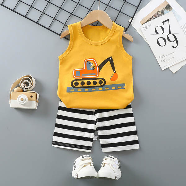 Vestido de verão infantil de algodão
