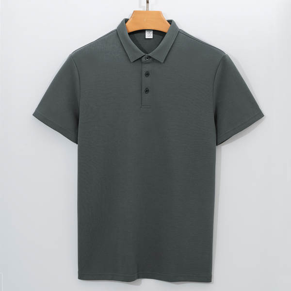 High-end 230g dupla camisa de algodão com camisa de ar colar polo camisa de mão curta homem t-shirt puro negócio homem polo camisa