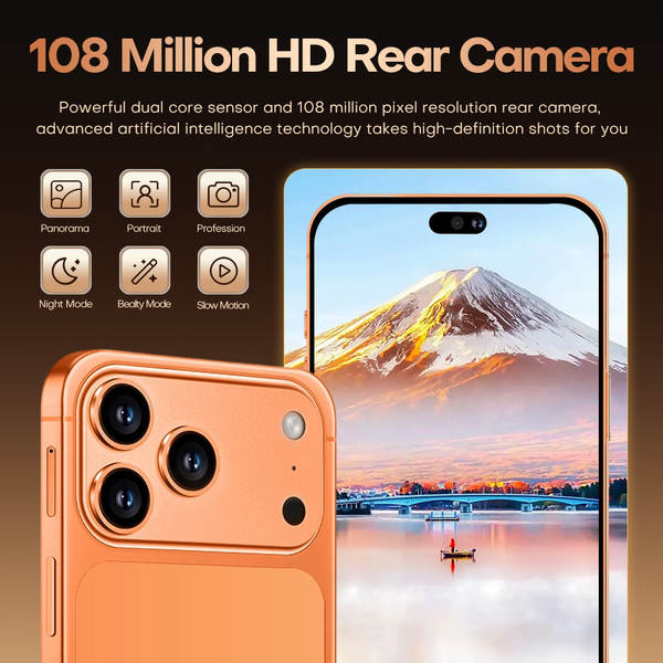 i17Pro Max Telemóvel Transfronteiriço de 7,3 polegadas Grande ecrã 3+64GB Real 4G Android Smartphone 1 para 1