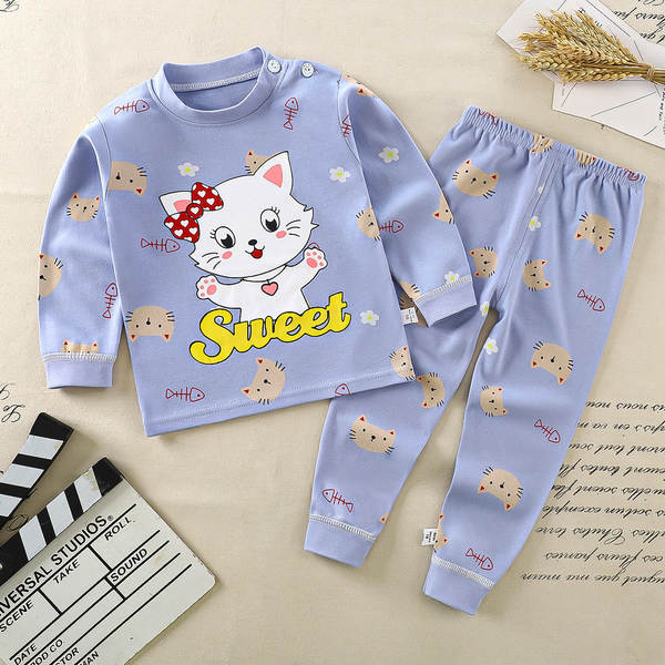 Conjunto de pijama de algodão para crianças