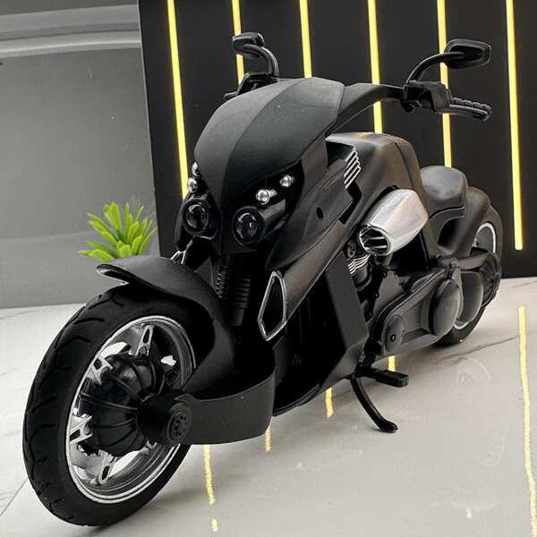 Modelos de automóveis de alumínio 1:12 Yamaha Tirana Motorcycle Voz com brinquedos de luzes de brinquedos de automóveis de música