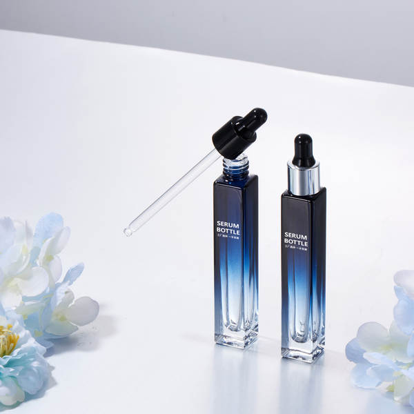 Quadrado 10ml garrafa de vidro gradual de cor de perfume de óleo essencial rolando garrafa de perfume de pressão de pulverização de vidro de garrafa de distribuição