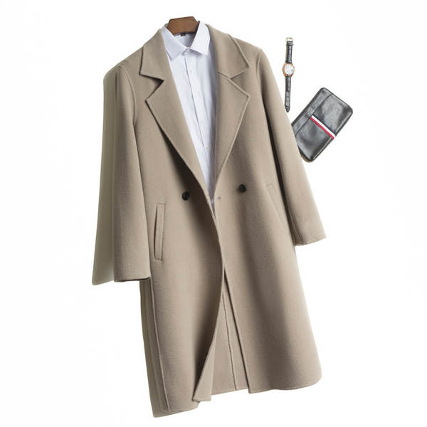 Casaco de lã masculino longo