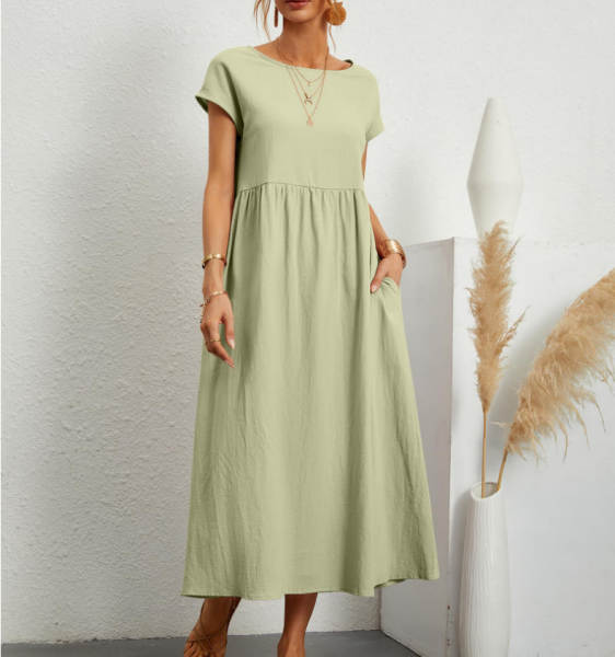 2026 Novo Euro-americano Amazon puro sem mangas relaxante algodão saco de saco de algodão para mulheres vestido de roupa transfronteiriço