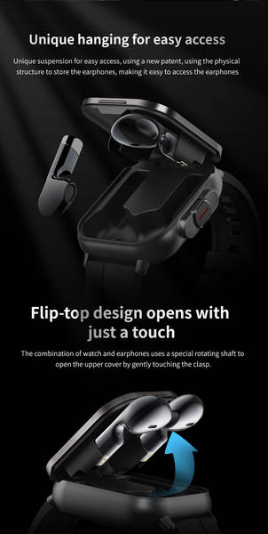 Relógio inteligente transfronteiriço D8 tws dois em um fones de ouvido Bluetooth de 2 polegadas de tela cheia de toque para chamadas de movimento musical