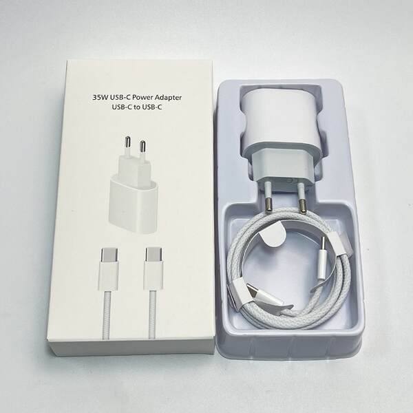 Cabeça de carregamento de celular padrão europeu pd20w para Apple 15 carregador iPad kit linha de dados pd 35w
