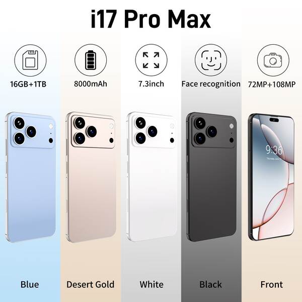 Cugo Cross Border Phone i17 Pro Max Botão lateral 3+64GB Android 14 tela 7.3 4G