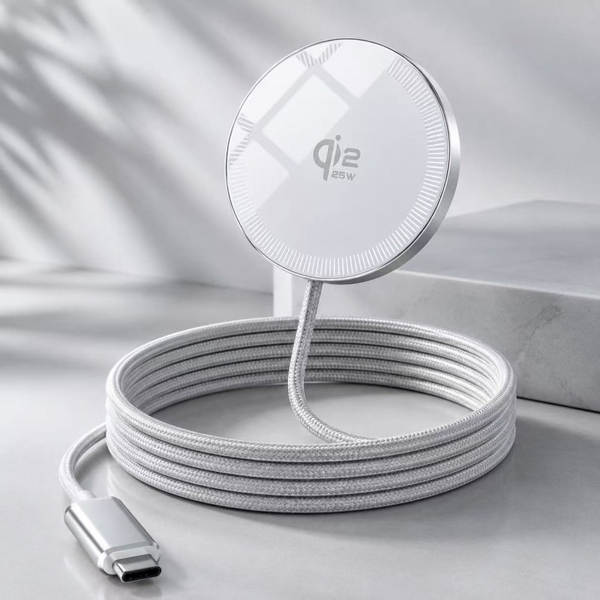 Carregador sem fio magnético de 25W Qi2.2 de baixa temperatura para carregamento sem fio da Apple 12-17 Magsafe