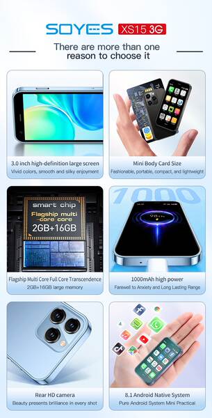 Transfronteiriço Android XS15 smartphone mini-telefone 3G rede Google Store Wifi BT Quad-core 3.0 ecrã SOYE