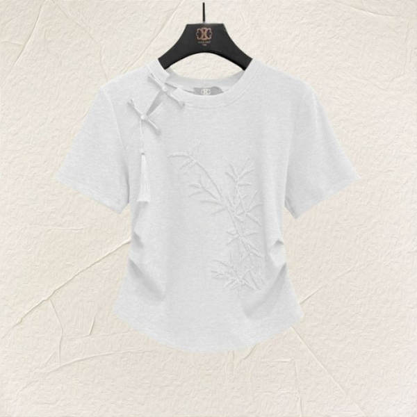 Camisa feminina de algodão com estampado