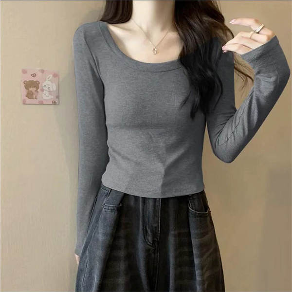 Camisa longa de manga Angora vermelha