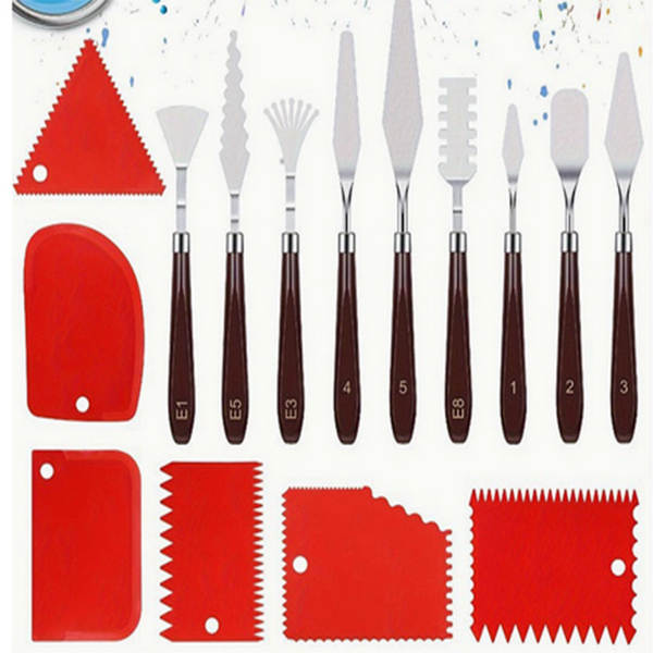 Conjunto de Pincéis e Espátulas para Arte