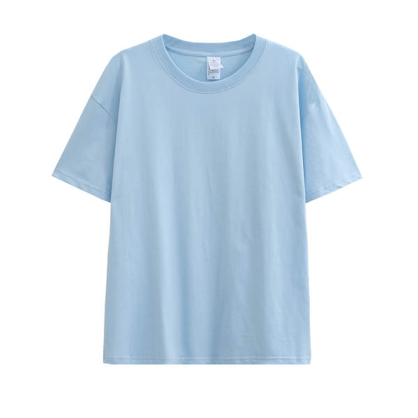 Novo peso pesado de 230 gramas algodão puro branco pano de pano curto T-shirt feminino folheto semi-lençado camiseta masculina por atacado
