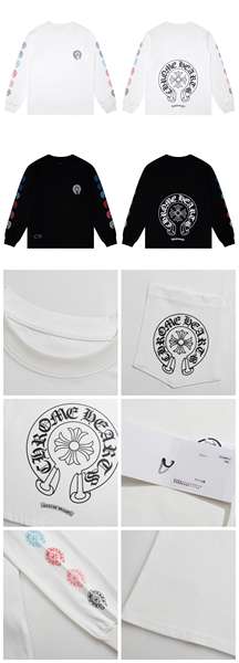 T-shirt correto cross-border Chrome Heart de alta qualidade dupla de algodão puro para homens e mulheres