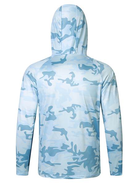 Camiseta de pesca masculina com mangas compridas e secas para o verão