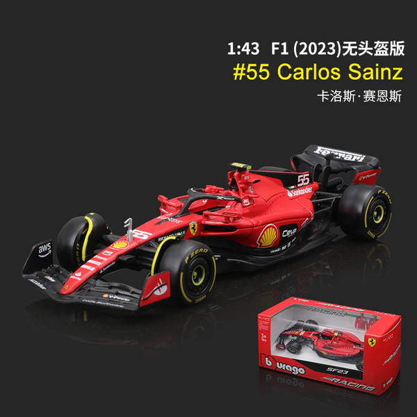 2023 Peugeot 1:43 Ferrari F1 Modelo SF23 Carro de corrida de metal Simulador de brinquedo Modelo Carro de liga Homem