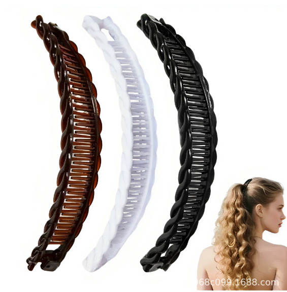Pente e Clipes de Cabelo Banana