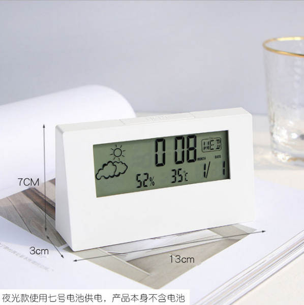 Relógio de temperatura e umidade de alta qualidade criativo do relógio eletrônico transparente do relógio eletrônico do presente do relógio nocturno