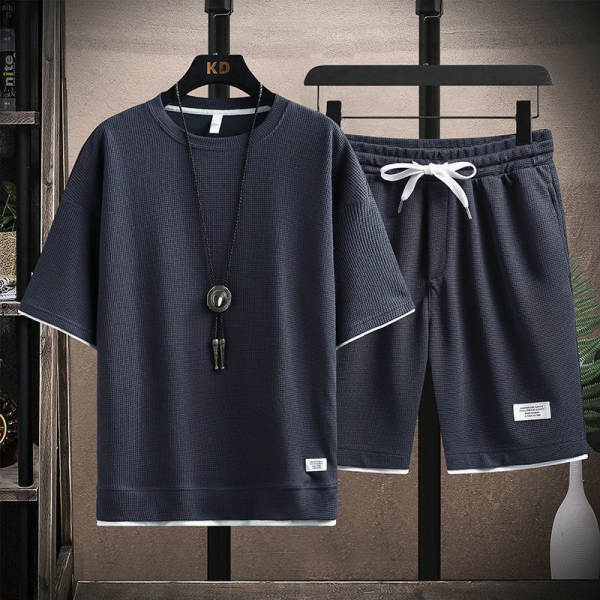 T-shirt masculino de calça curta com calças masculinas de moda masculina de verão