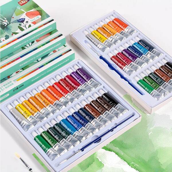 Painéis de água de 12 cores para alunos de pintura para iniciantes Painéis de acrílico para crianças