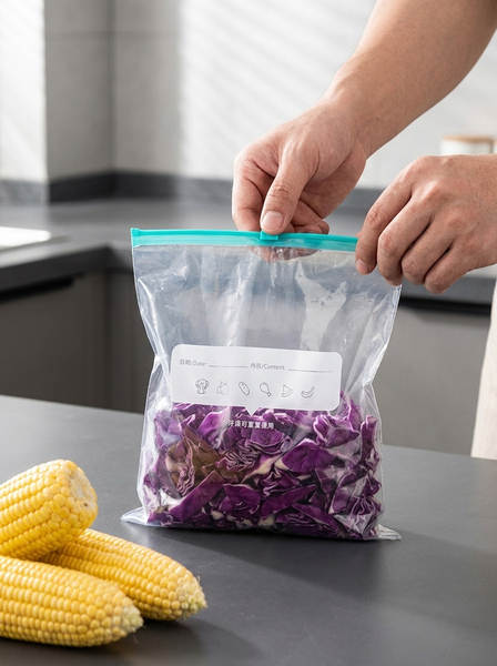 Saco de armazenamento com zip para congelador