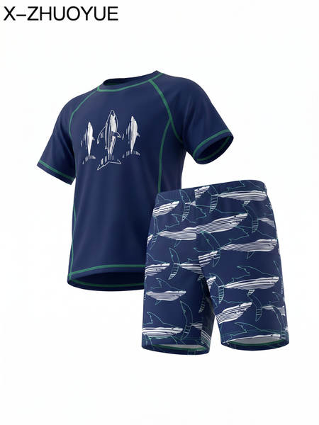 Conjunto de bermuda de natação para menino
