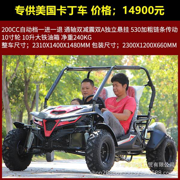 UTV Carton quatro rodas motocicleta off-road 125cc-230cc todo-terreno carro de praia adulto duplo assento elétrico
