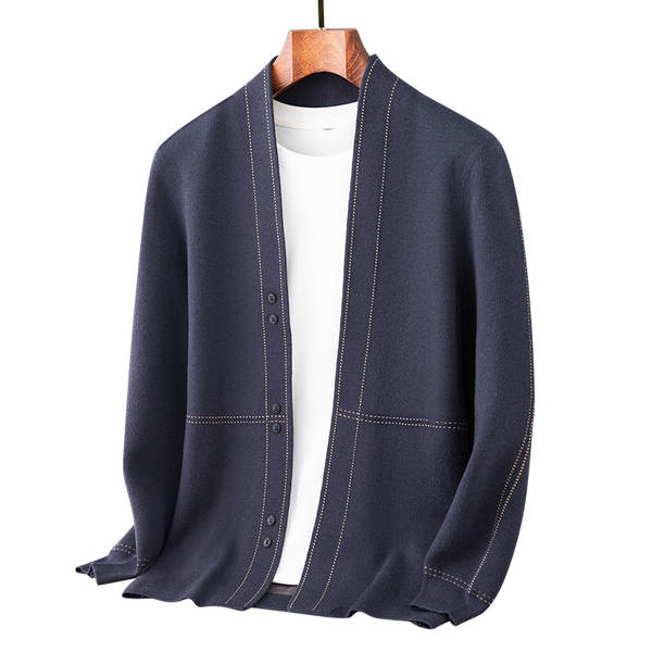 Outono Inverno Homens Longas Mãos T-Shirt T-Shirt Misturado T-Shirt T-Shirt T-Shirt Moderno Corpo V Coloque o casaco