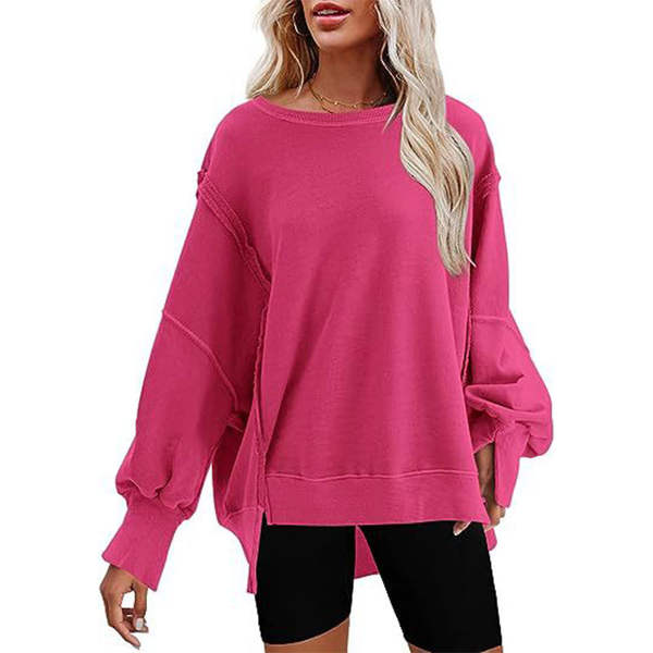 1001 Outono e Inverno Nova camisa esportiva da Amazon para mulheres com colarinho ultra-grande
